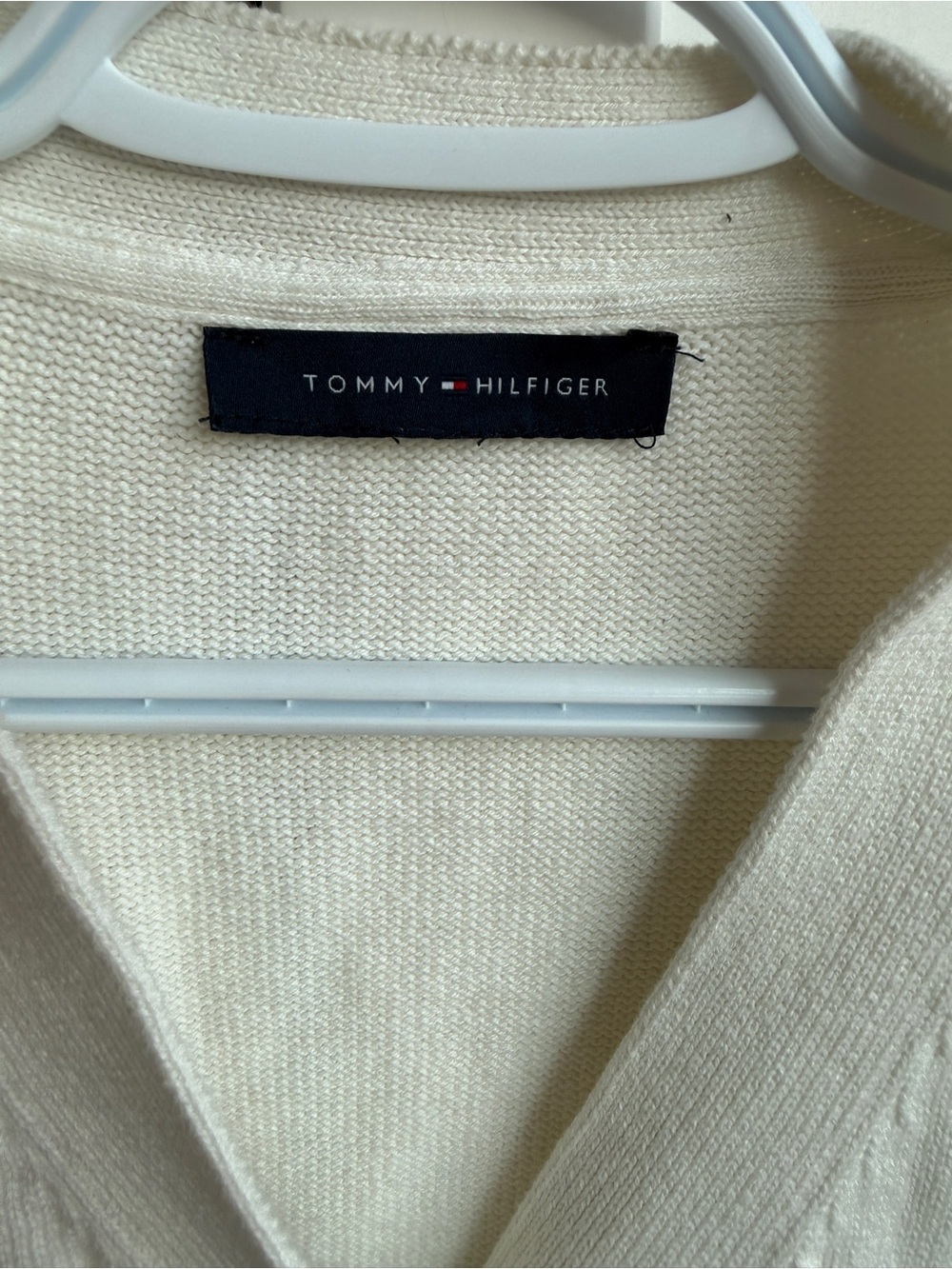 Tommy Hilfiger Cream Cable-Knit Cropped Cardigan Size M - Picture 5 of 9